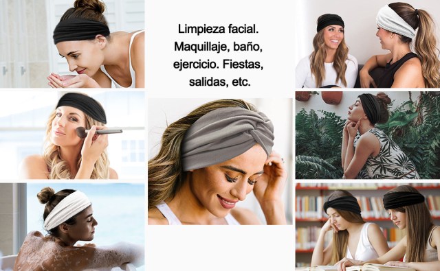 Kavya Diadema Mujer Tela 4 Pcs Cinta Pelo Elástico Ancho Turbantes para Mujer Veran Bohemia Bandana 