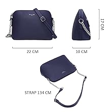 David Jones – Bolso bandolera para mujer – Bolso de mano con cadena plateada para llevar al hombro