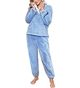 Niwicee Pijama para Mujer Invierno Conjunto de Pijama Forro Polar Super Suave Ropa de Dormir 2 Pi...